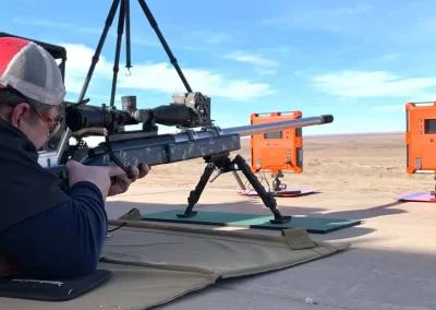 Paul Phillips shooting a long range rifle